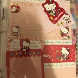 Beautiful Vintage Hello Kitty Sanrio Stationary cute yellow Chicks picnic design
